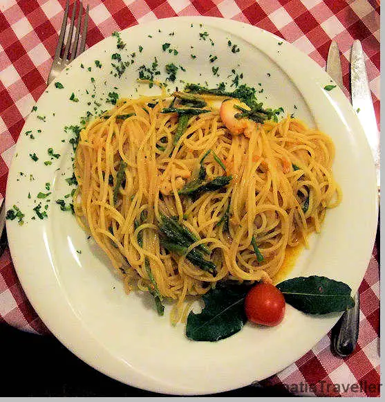 Pasta dish in Rovinj